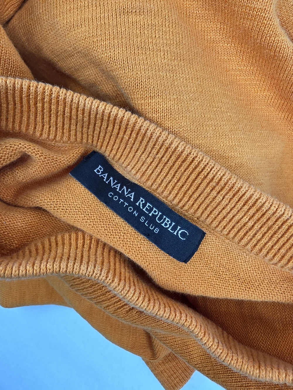 Banana Republic Slub Double Knit Crew Neck Sweater Orange Size Small AR-3507